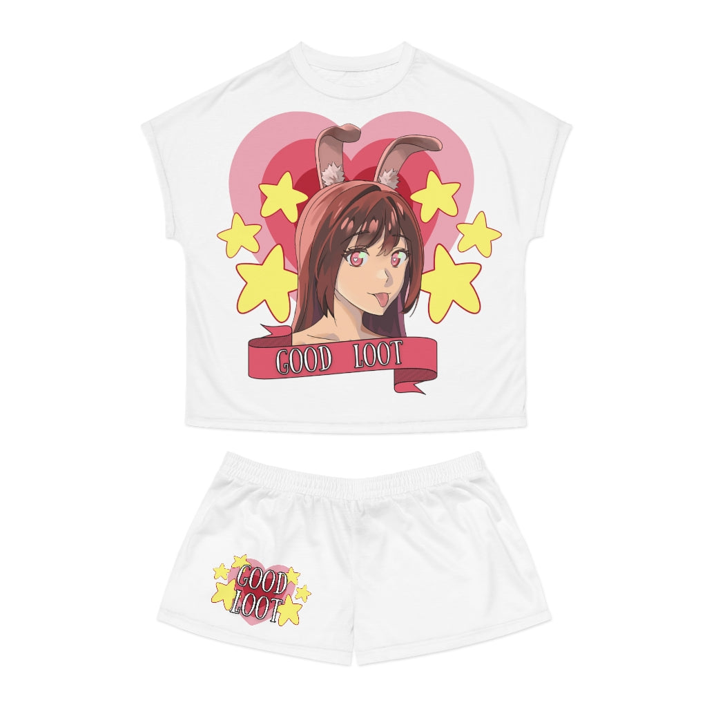 GOOD LOOT “Love Bunny” Women's Short Pajama Set (AOP)