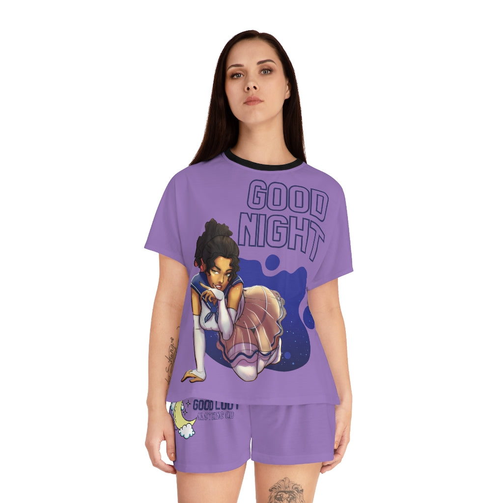 “Good Night Sleep Tight” Women's Short Pajama Set (AOP)