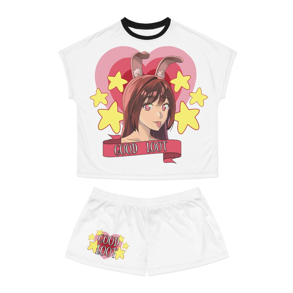 GOOD LOOT “Love Bunny” Women's Short Pajama Set (AOP)