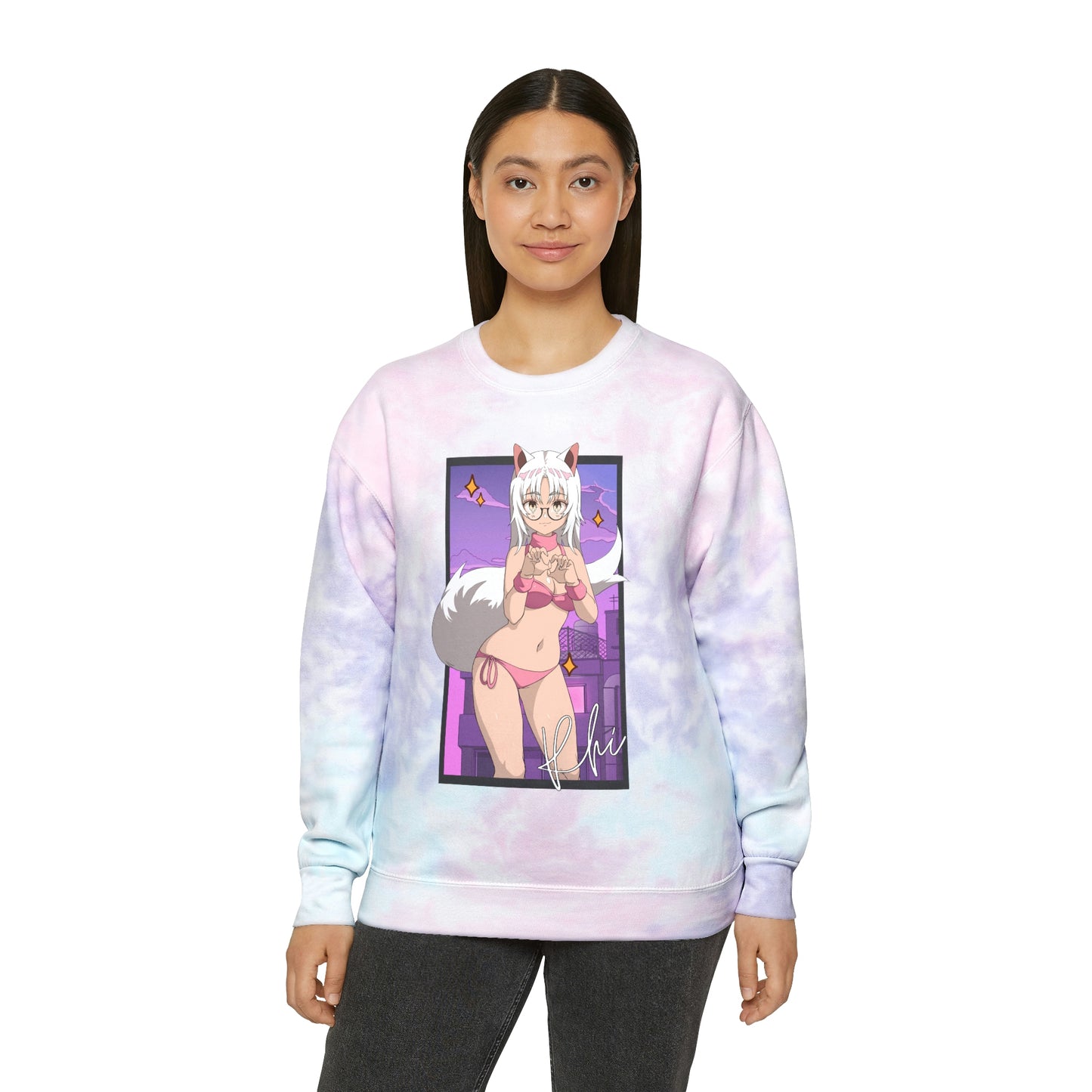 “UWU Rhi” Unisex Tie-Dye Sweatshirt