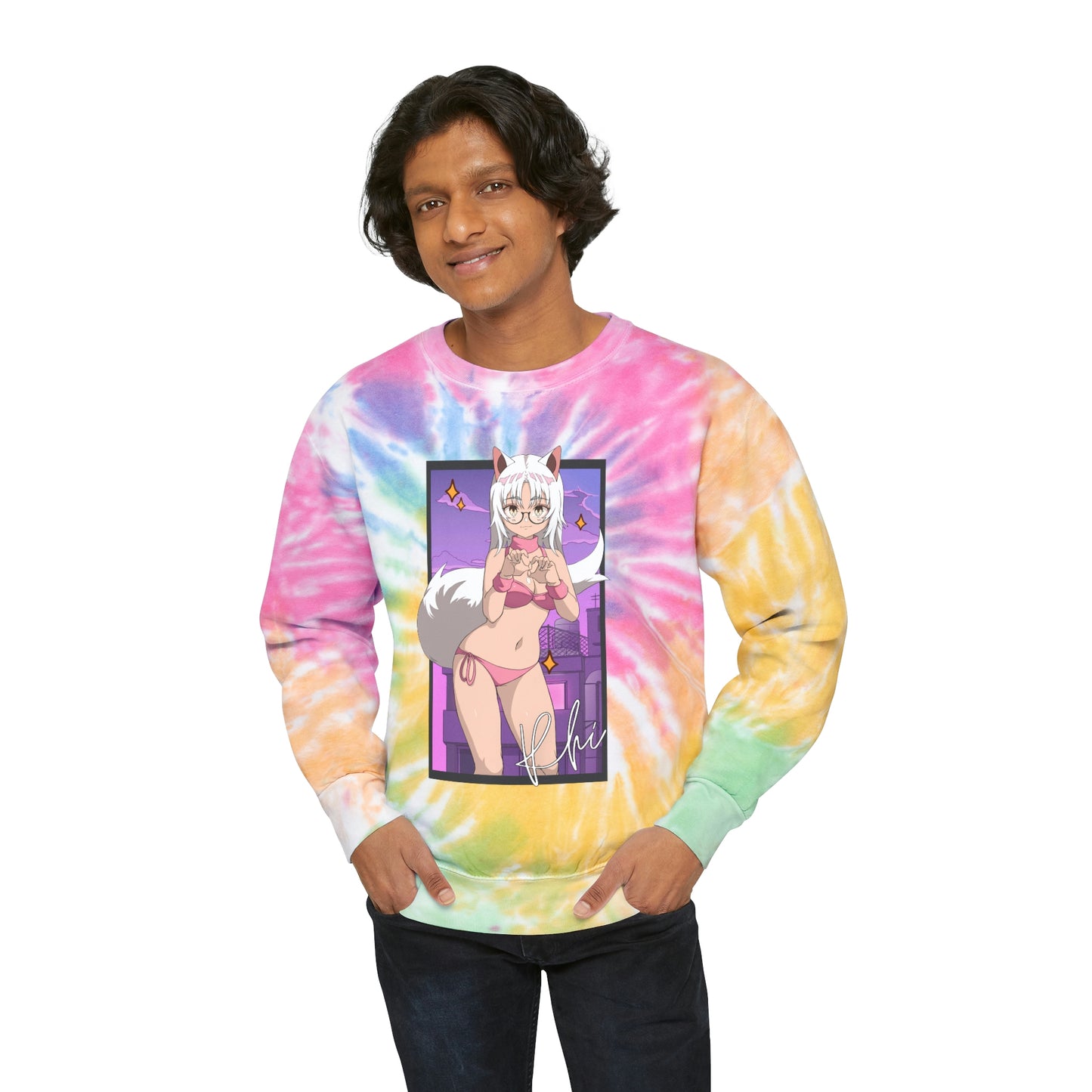 “UWU Rhi” Unisex Tie-Dye Sweatshirt