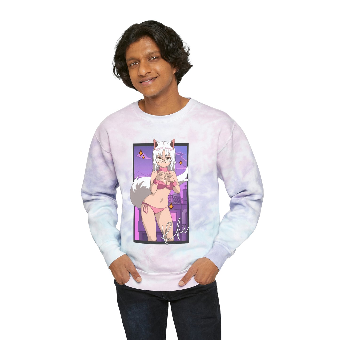 “UWU Rhi” Unisex Tie-Dye Sweatshirt