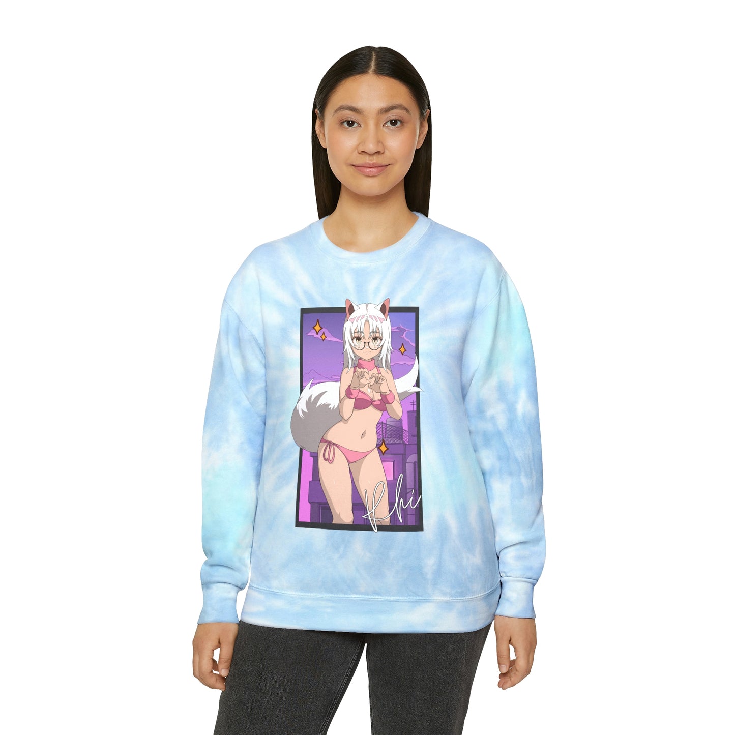 “UWU Rhi” Unisex Tie-Dye Sweatshirt