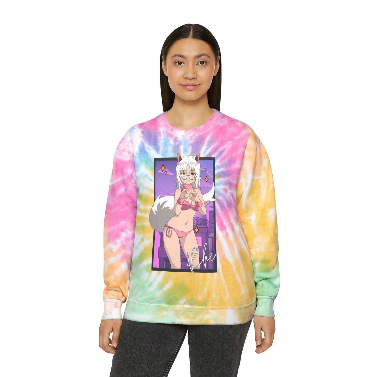 “UWU Rhi” Unisex Tie-Dye Sweatshirt