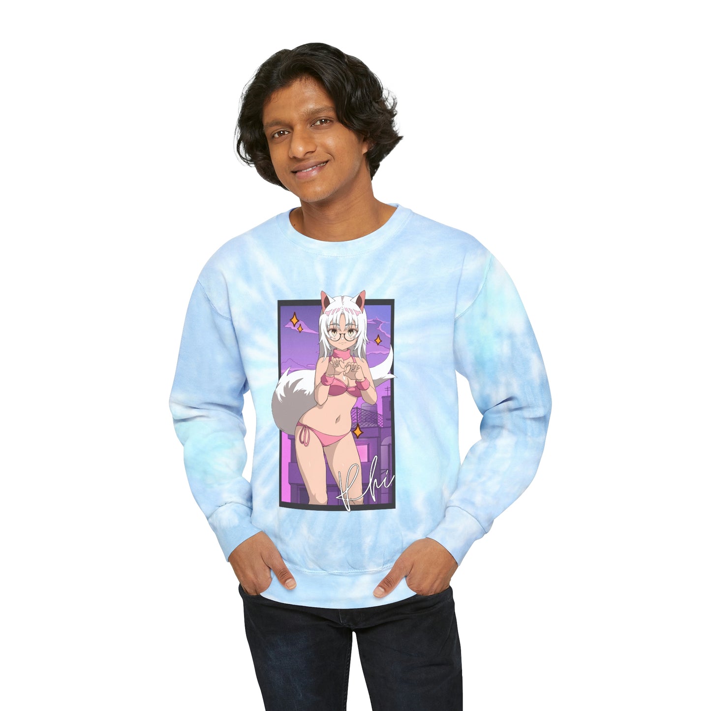“UWU Rhi” Unisex Tie-Dye Sweatshirt