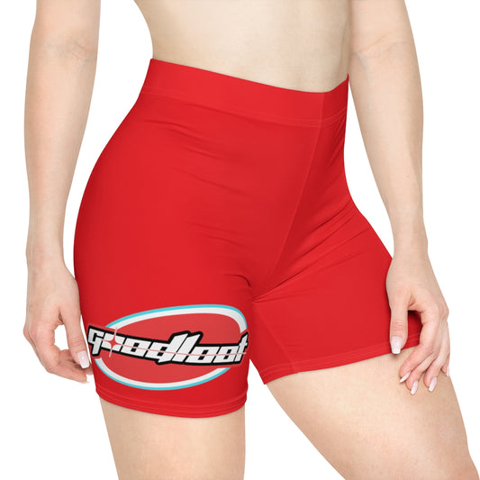 “Good Loot Logo” Red Women's Biker Shorts