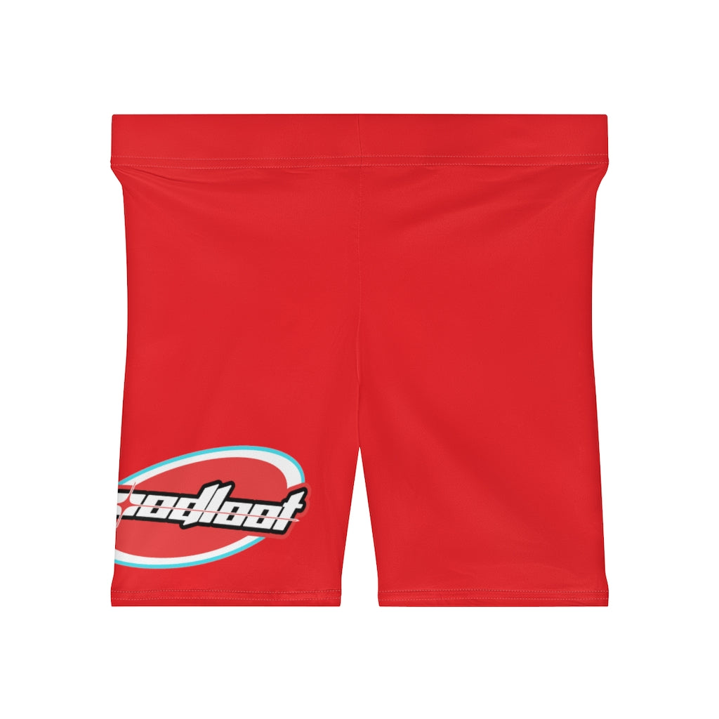 “Good Loot Logo” Red Women's Biker Shorts